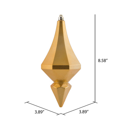 Vickerman 8" Copper/Gold Candy Finish Diamond Finial Ornament Pack of 2