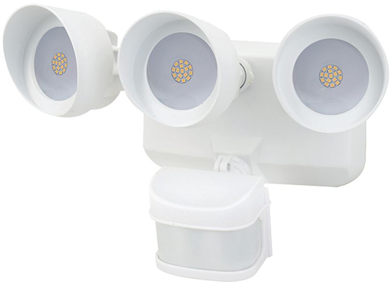 Westgate Security Light, White Housing, IP65,100V~130V, 3 X12W Lamps, 900 Lumens Per Head, 120 Light Ang..., Final Production, 2 X 12W, 2 X 1050 Lumens, 5000K, White Finish