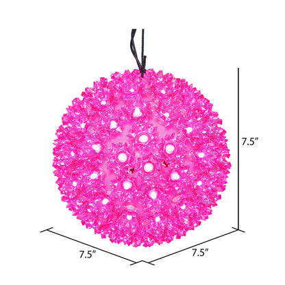 Vickerman 7.5" Starlight Sphere Christmas Ornament with 100 Pink Wide Angle LED Lights
