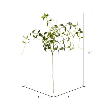 Vickerman 43" Artificial Green Clematis Leaves Spray. Includes 3 sprays per pack.