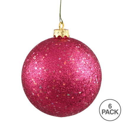 Vickerman 4" Wine Sequin Ball Ornament 6 per Bag