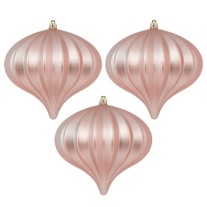 Vickerman 5.7" X 5.5" Rose Gold Onion Christmas Ornament UV treated Set of 3