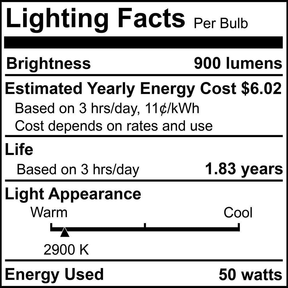 BULBRITE HALOGEN T4 MINI-CANDELABRA SCREW (E11) 50W DIMMABLE LIGHT BULB 2900K/SOFT WHITE 5PK (610052)