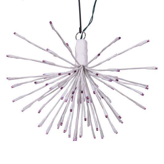 Vickerman 80Lt x 16" White Starburst Purple 5mm LED Lights.