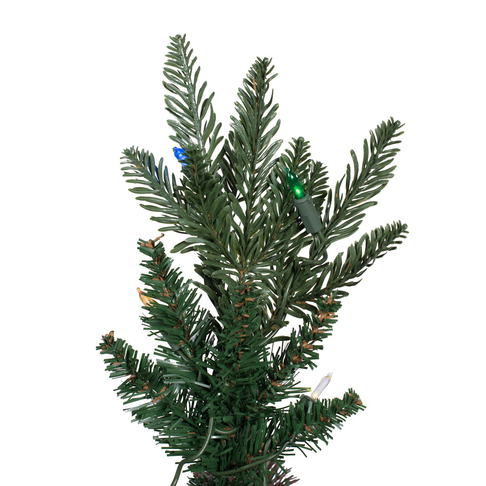 Vickerman 6.5' x 24" Compton Pole Artificial Christmas Tree Multi-colored Dura-Lit LED lights
