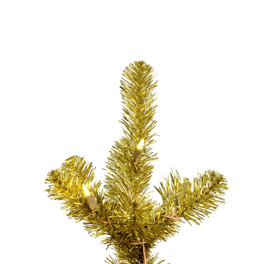 Vickerman 6' Champagne Upside Down Artificial Christmas Tree Warm White Dura-lit LED Lights