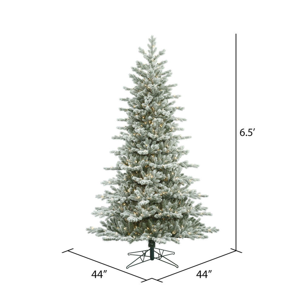 Vickerman 6.5' Frosted Eastern Fraser Fir Artificial Christmas Tree Clear Dura-lit Lights