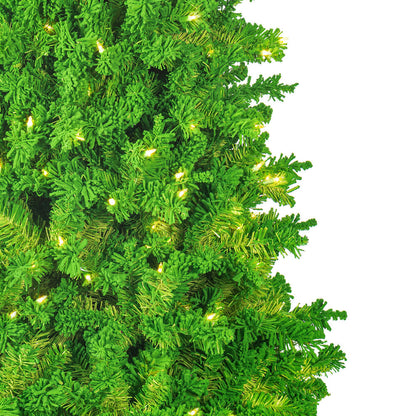 Vickerman 7.5' Flocked Lime Slim Fir Artificial Christmas Tree Lime Dura-lit LED Lights