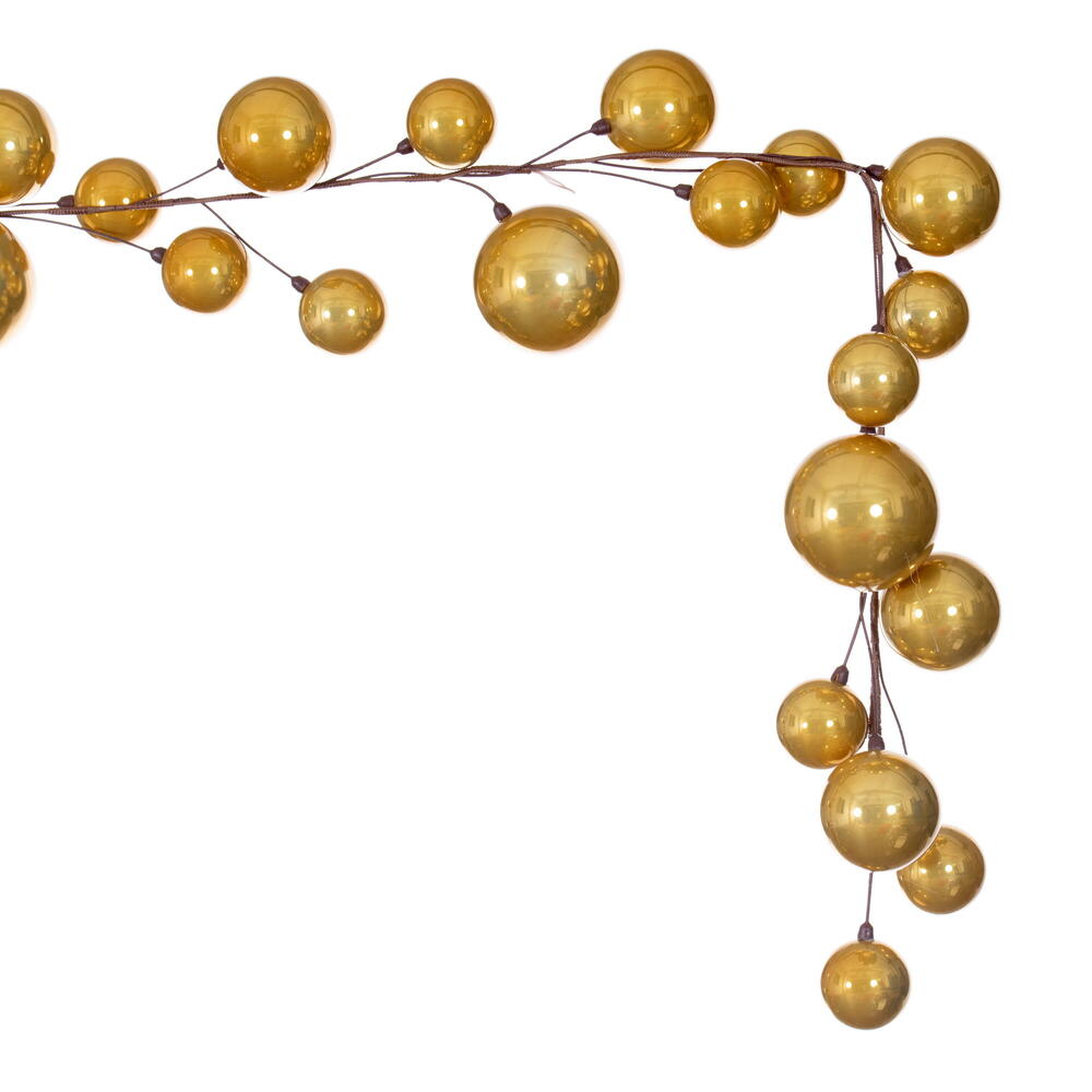 Vickerman 10' Gold Pearl Branch Ball Wire Garland.