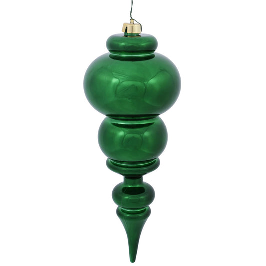 Vickerman 14" Emerald Shiny Finial Ornament