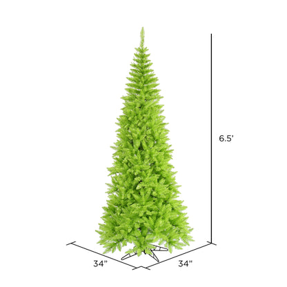 Vickerman 6.5' Lime Fir Slim Artificial Christmas Tree Unlit
