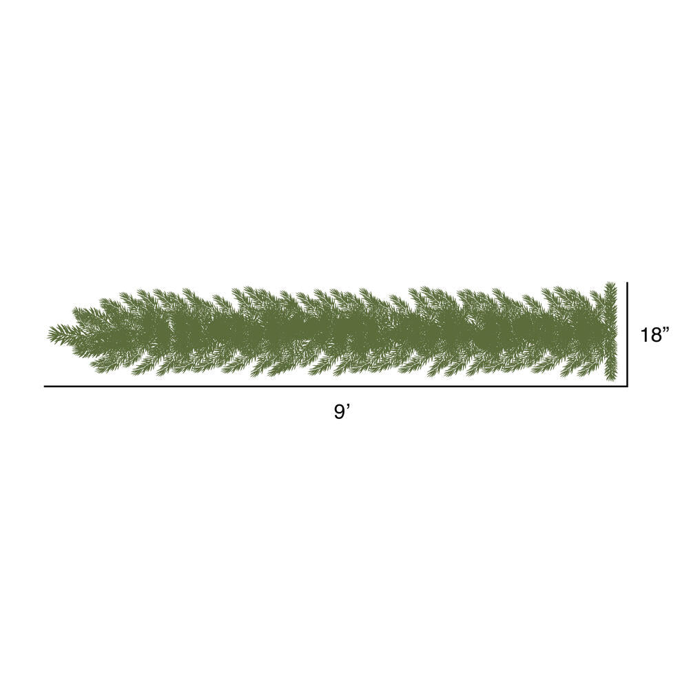 Vickerman 9' Flocked Alberta Artificial Christmas Garland Unlit