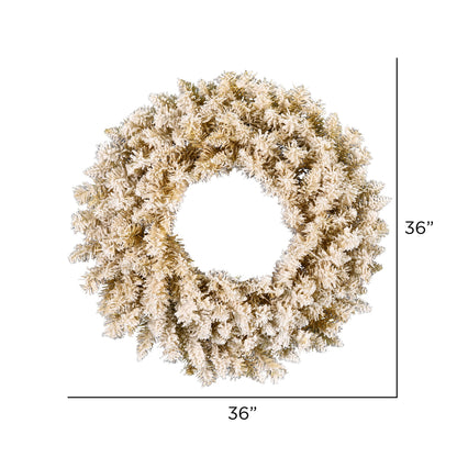 Vickerman 36" Frosted Gold Artificial Christmas Wreath Unlit