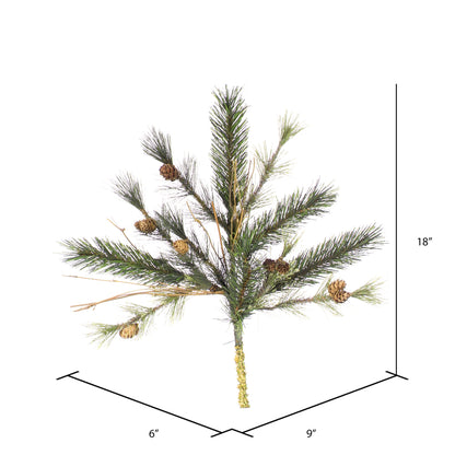 Vickerman 18" Mixed Country Pine Artificial Christmas Spray. Includes 4 sprays per pack.