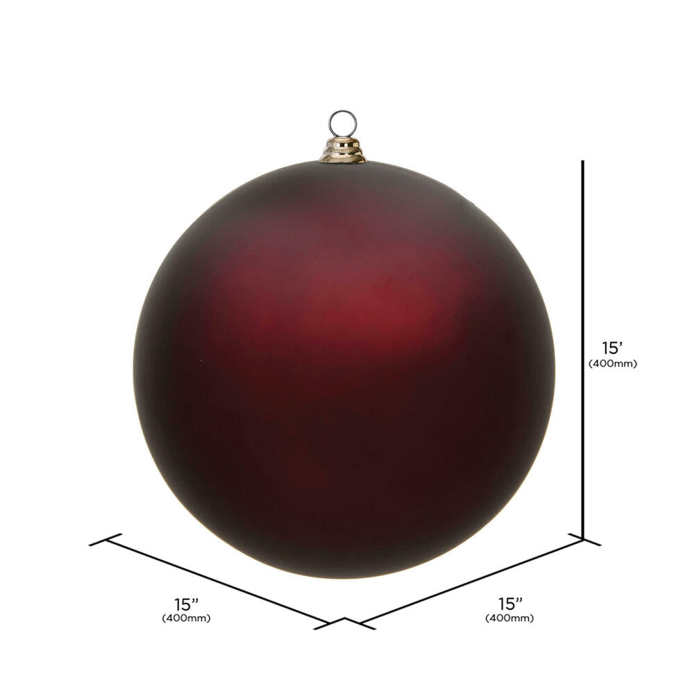 Vickerman 15.75" Burgundy Matte Ball Ornament