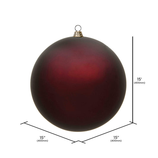 Vickerman 15.75" Burgundy Matte Ball Ornament