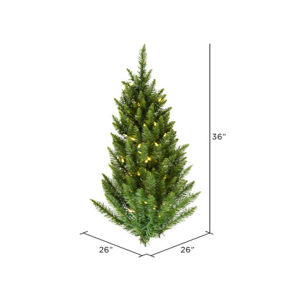 Vickerman 3' Camdon Fir Artificial Christmas Wall Tree Warm White Dura-lit LED Lights