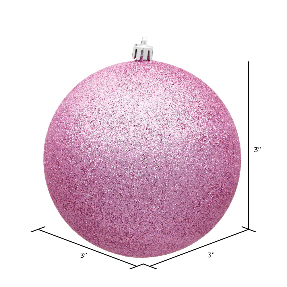 Vickerman 3" Pink Glitter Ball Ornament 12 per Bag