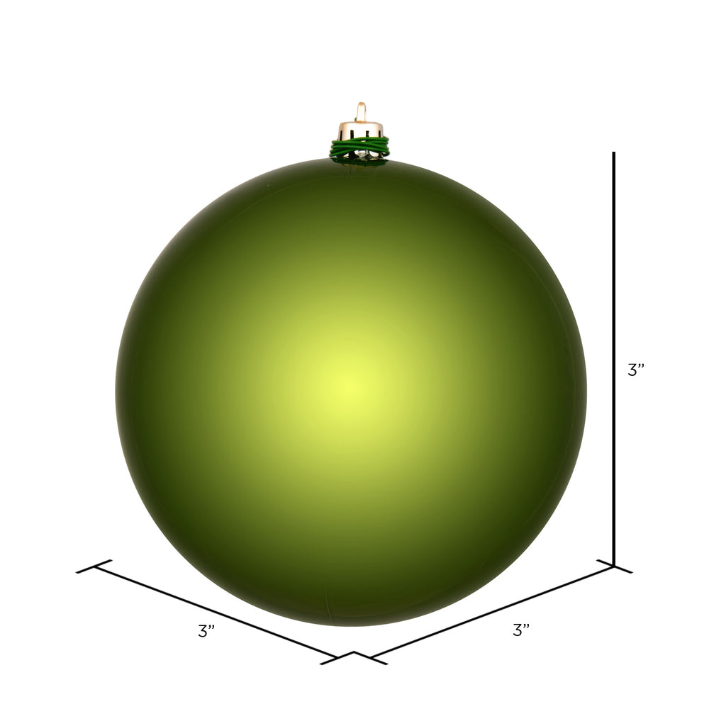 Vickerman 3" Juniper Green Shiny Ball Ornament 12 per Bag
