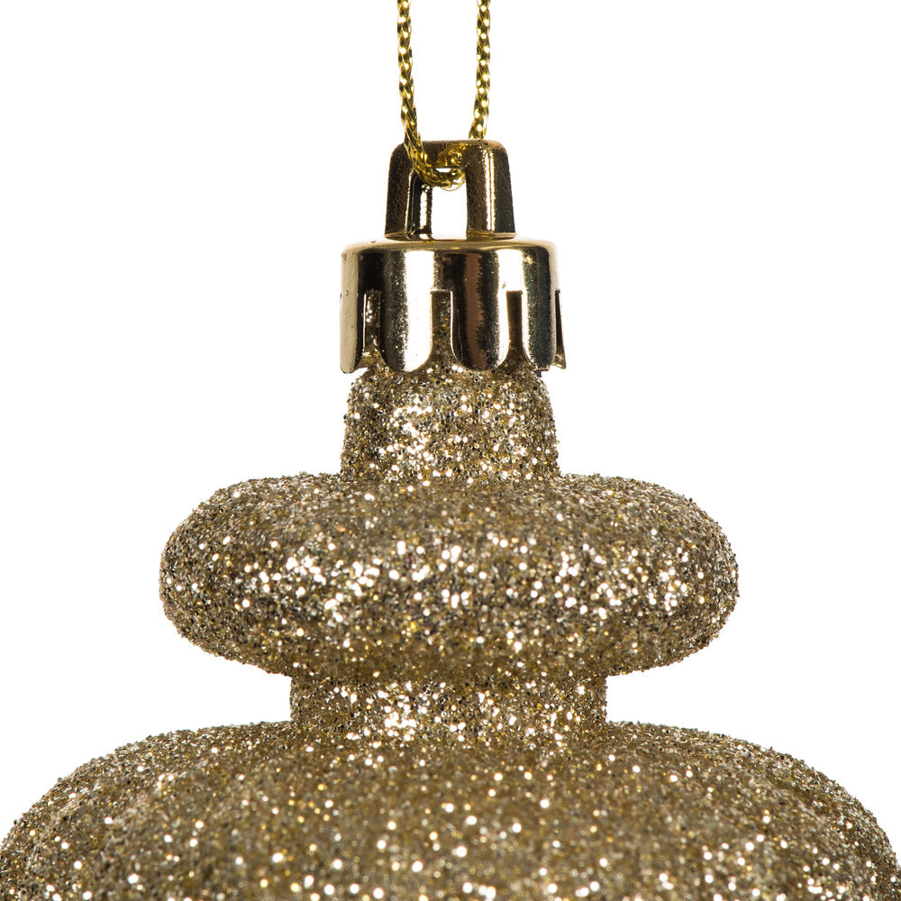 Vickerman 4" Champagne 4-Finish Finial Ornament 8 per Box
