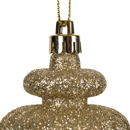 Vickerman 4" Champagne 4-Finish Finial Ornament 8 per Box