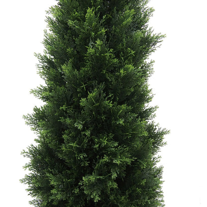 Vickerman 8' Artificial Potted Green Cedar Tree.