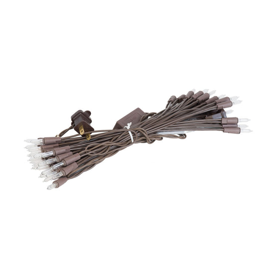 Vickerman 50 LED Warm White Dura-Lit Light on Brown Wire, 37' Christmas Light Strand