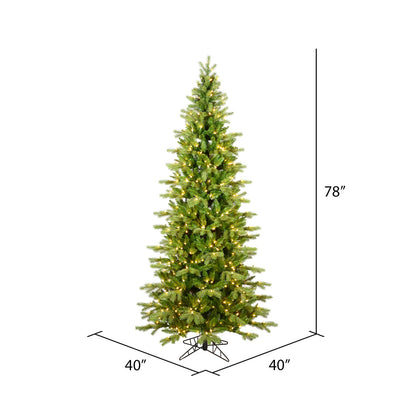 Vickerman 6.5' x 40" Balsam Spruce Slim Artificial Christmas Tree Warm White Dura-lit LED Lights