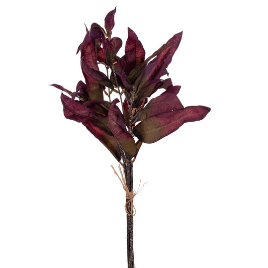 Vickerman 20" Plum Artificial Dried Leaves Bundle 2 per bundle.