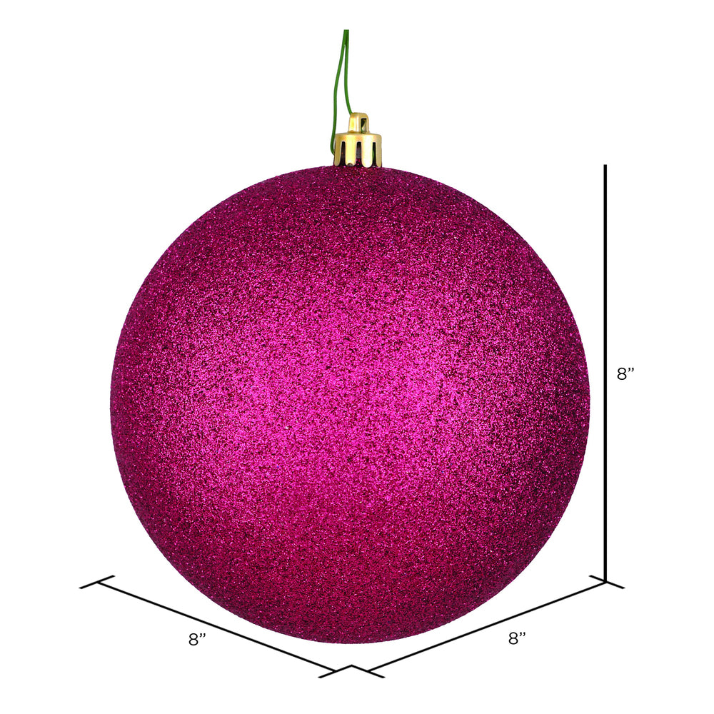 Vickerman 8" Berry Red Glitter Ball Ornament