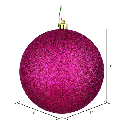 Vickerman 8" Berry Red Glitter Ball Ornament