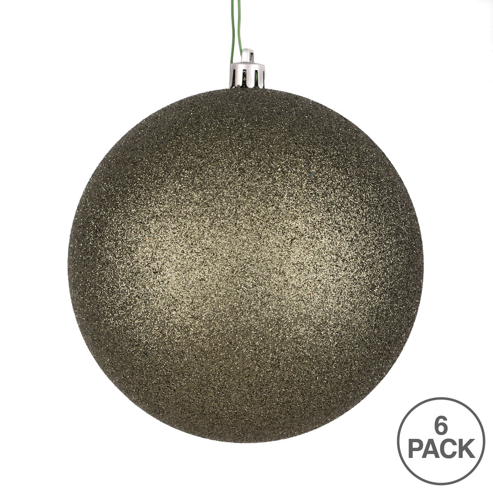 Vickerman 4" Wrought Iron Glitter Ball Ornament 6 per Bag