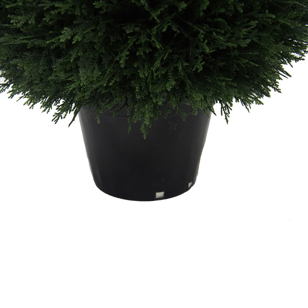 Vickerman 24" Artificial Potted Green Cedar Ball.