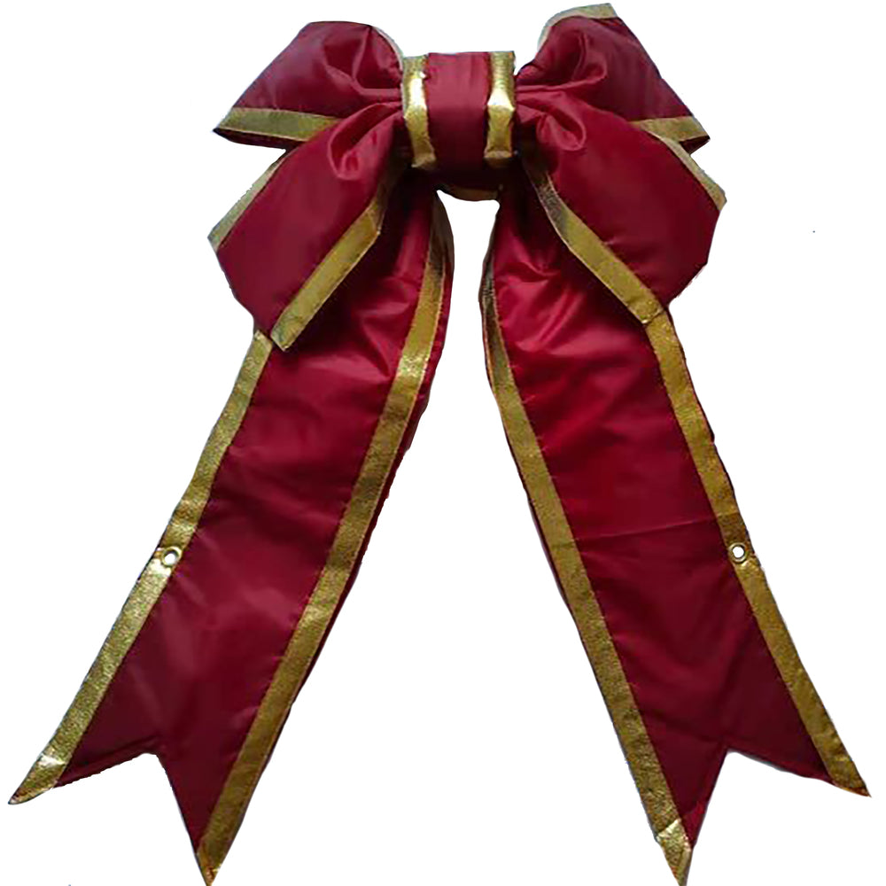 Vickerman 12" x 15" Burgundy-Gold Nylon Outdoor Structural Bow.