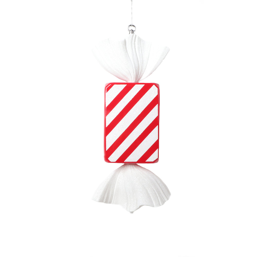 Vickerman 18.5" Red Rectangle Striped Candy Ornament.