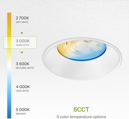 ASD Lighting LED Trimless Downlight Round 6inch 24W 120V Triac 2700/3000/3500/4000/5000K White ETL Energy Star