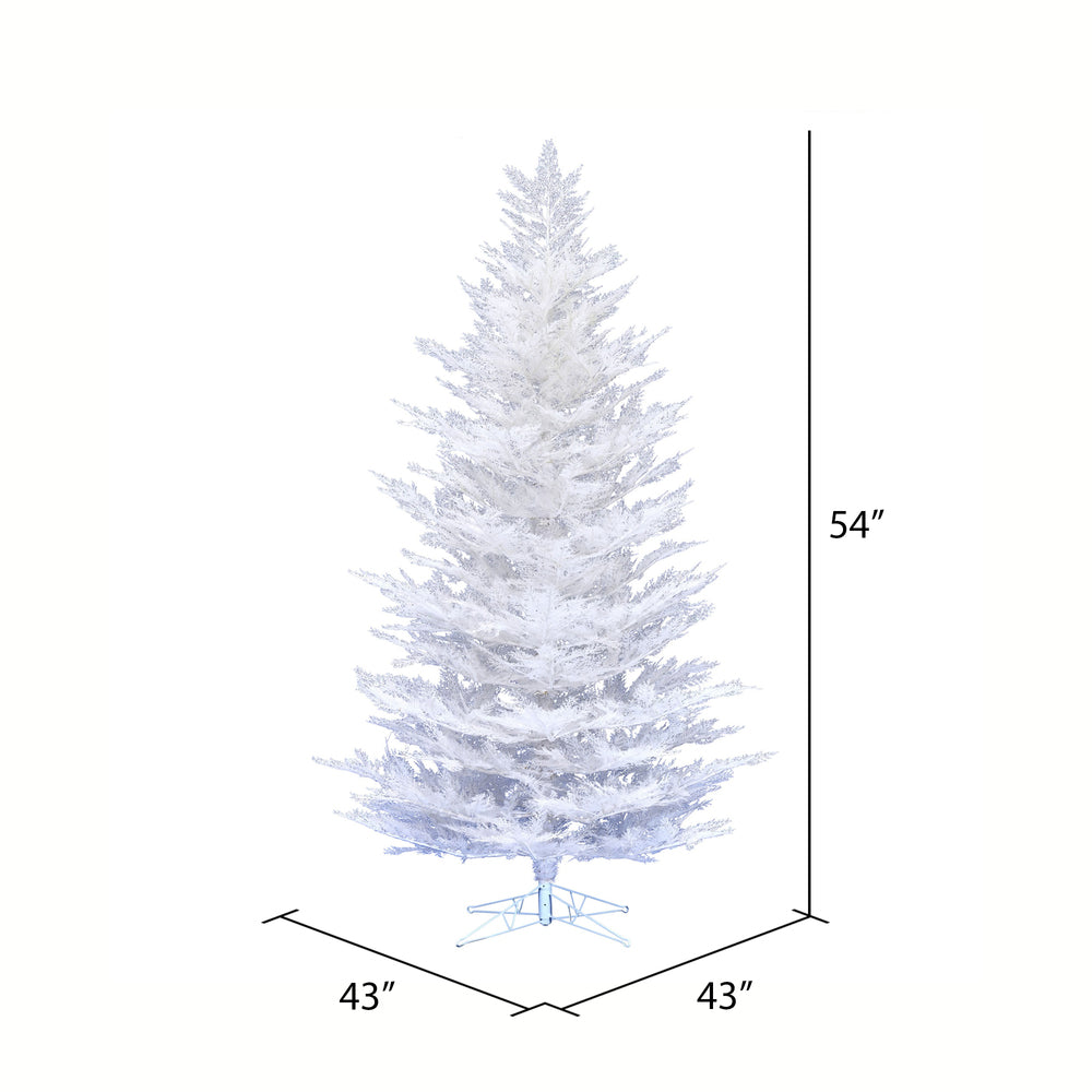Vickerman 4.5' x 43" Flocked Cedar Pine Artificial Christmas Tree Unlit