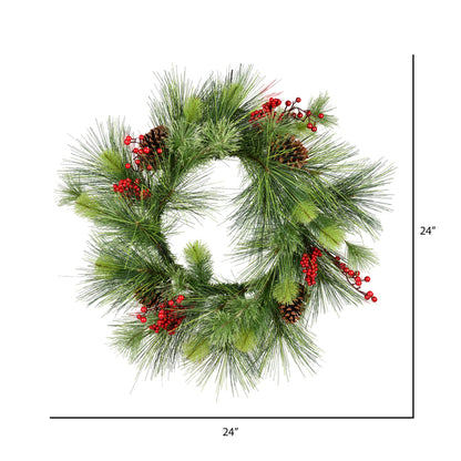 Vickerman 24" Morris Pine Artificial Christmas Wreath Unlit