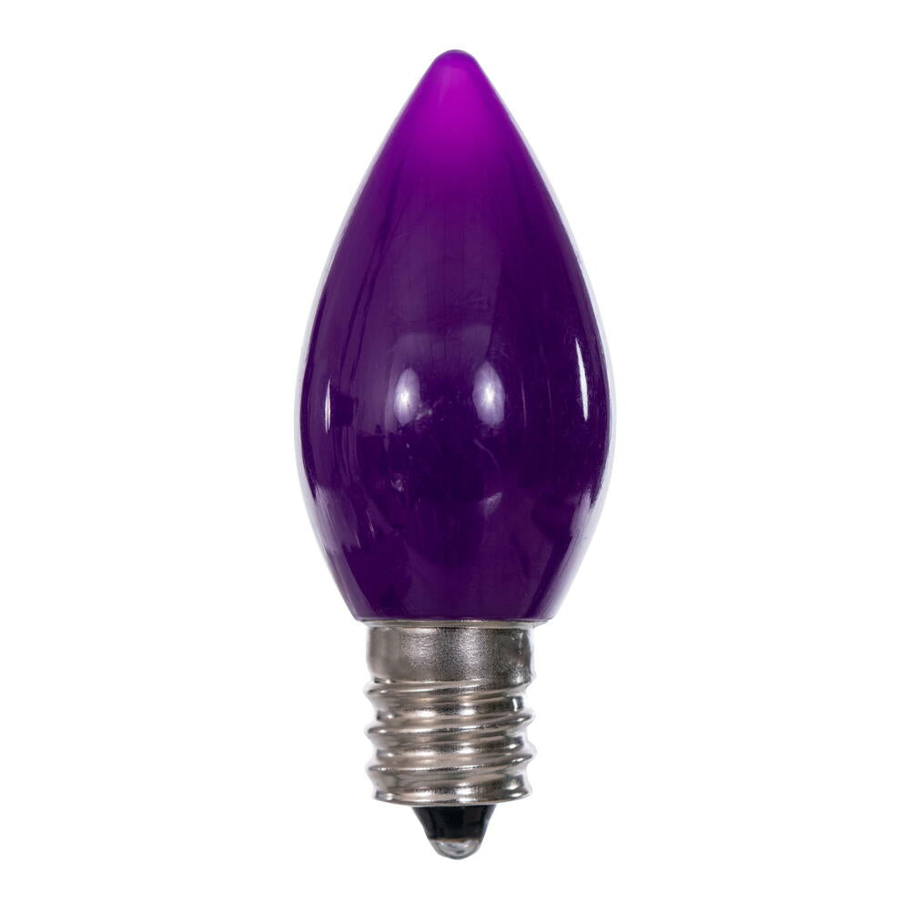 Vickerman C7 Ceramic LED Purple Bulb  Nickel Base  120V .6 Watts  3 diodes 25 Bulbs per bag