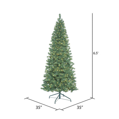 Vickerman 6.5' Oregon Fir Slim Artificial Christmas Tree Warm White LED Lights