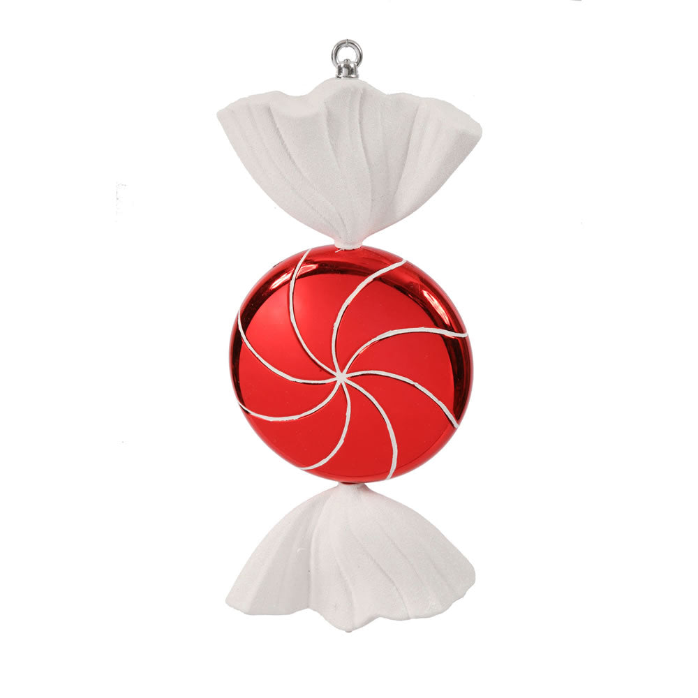 Vickerman 18.5" Red-White Swirl Candy Christmas Ornament