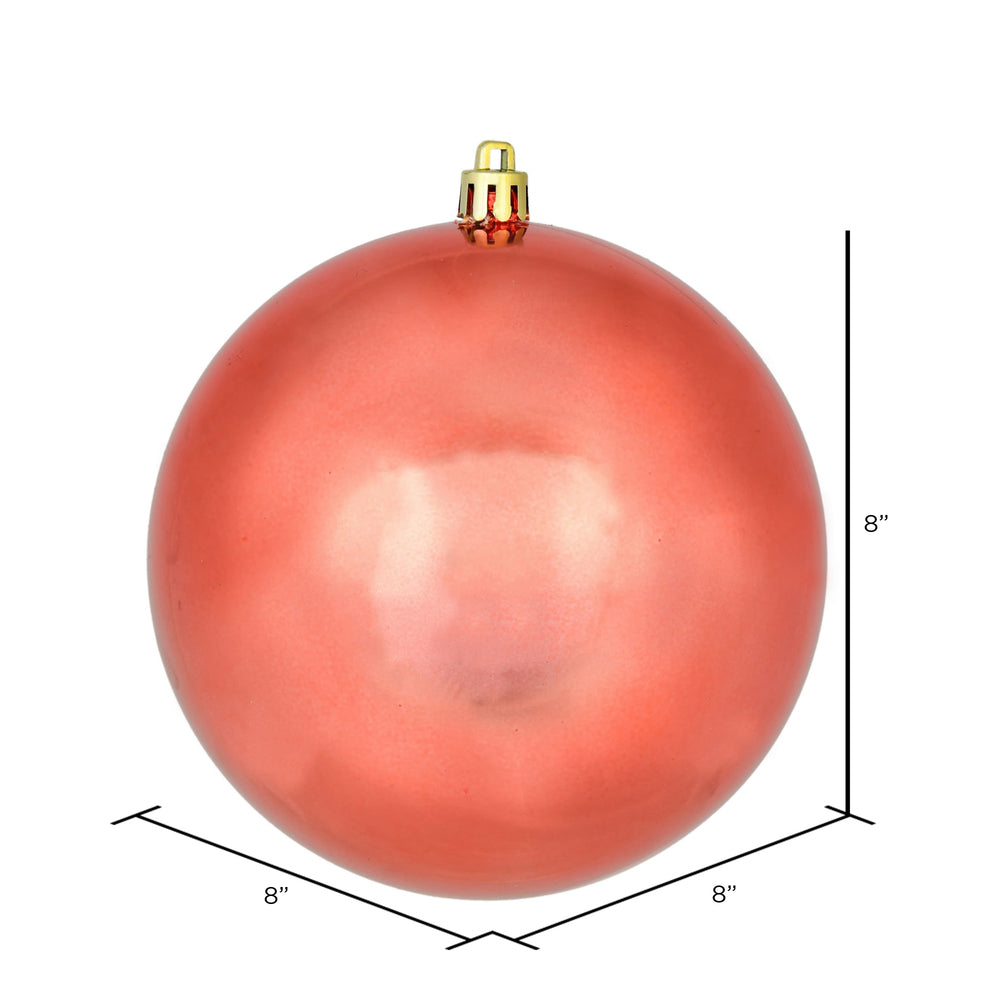 Vickerman 8" Coral Shiny Ball Ornament