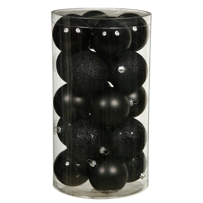 Vickerman 1.6" Jet Black 4-Finish Ball Ornament Assortment 96 per Box