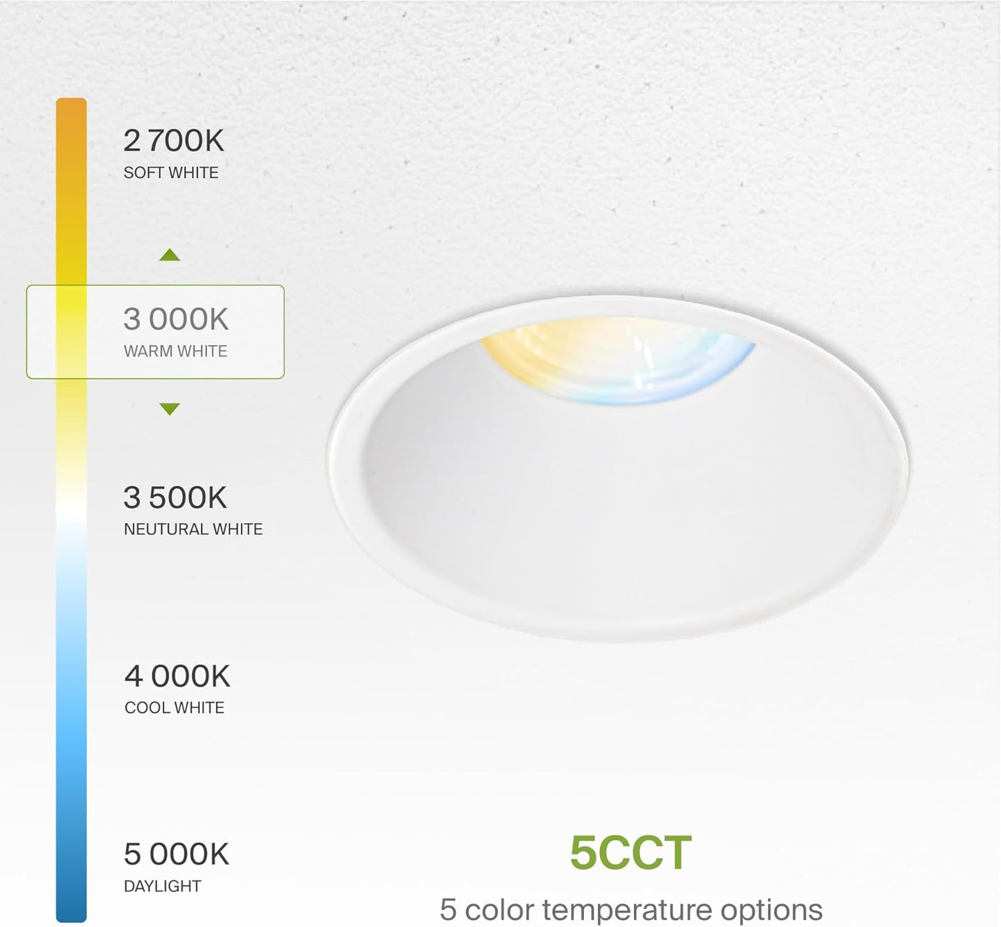 ASD Lighting LED Trimless Downlight Round 4inch 15W 120-277V 0-10V Dimmable 2700/3000/3500/4000/5000K White ETL Energy Star