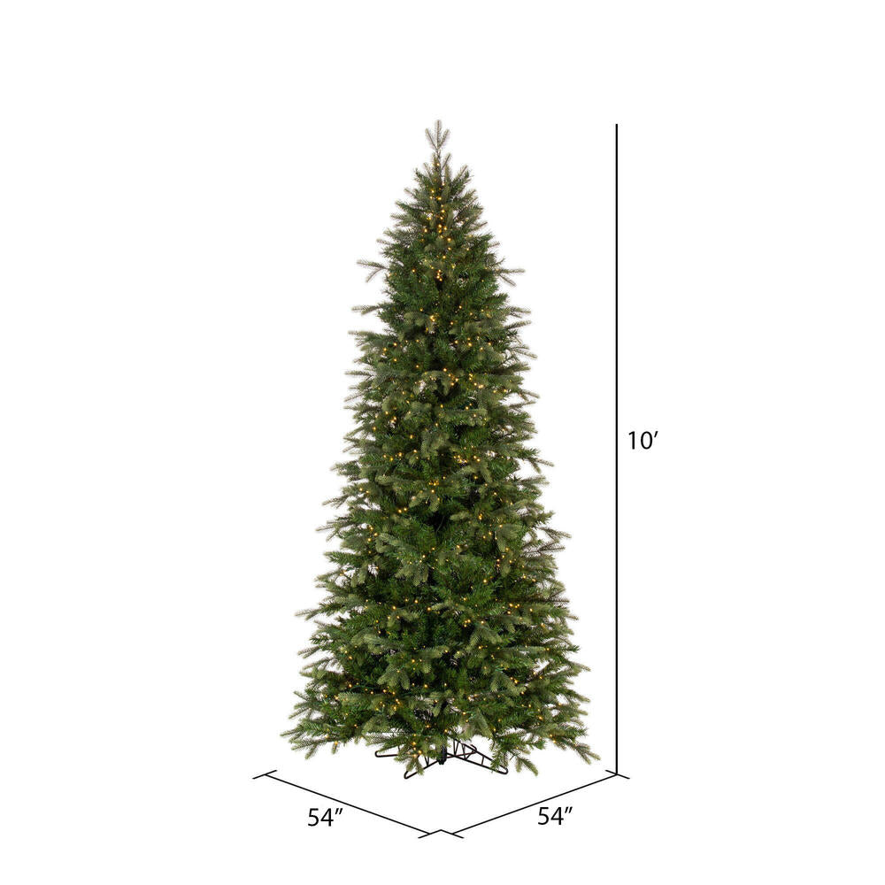 Vickerman 10' x 54" Douglas Fir Artificial Slim Christmas Tree with Warm White LED Lights.