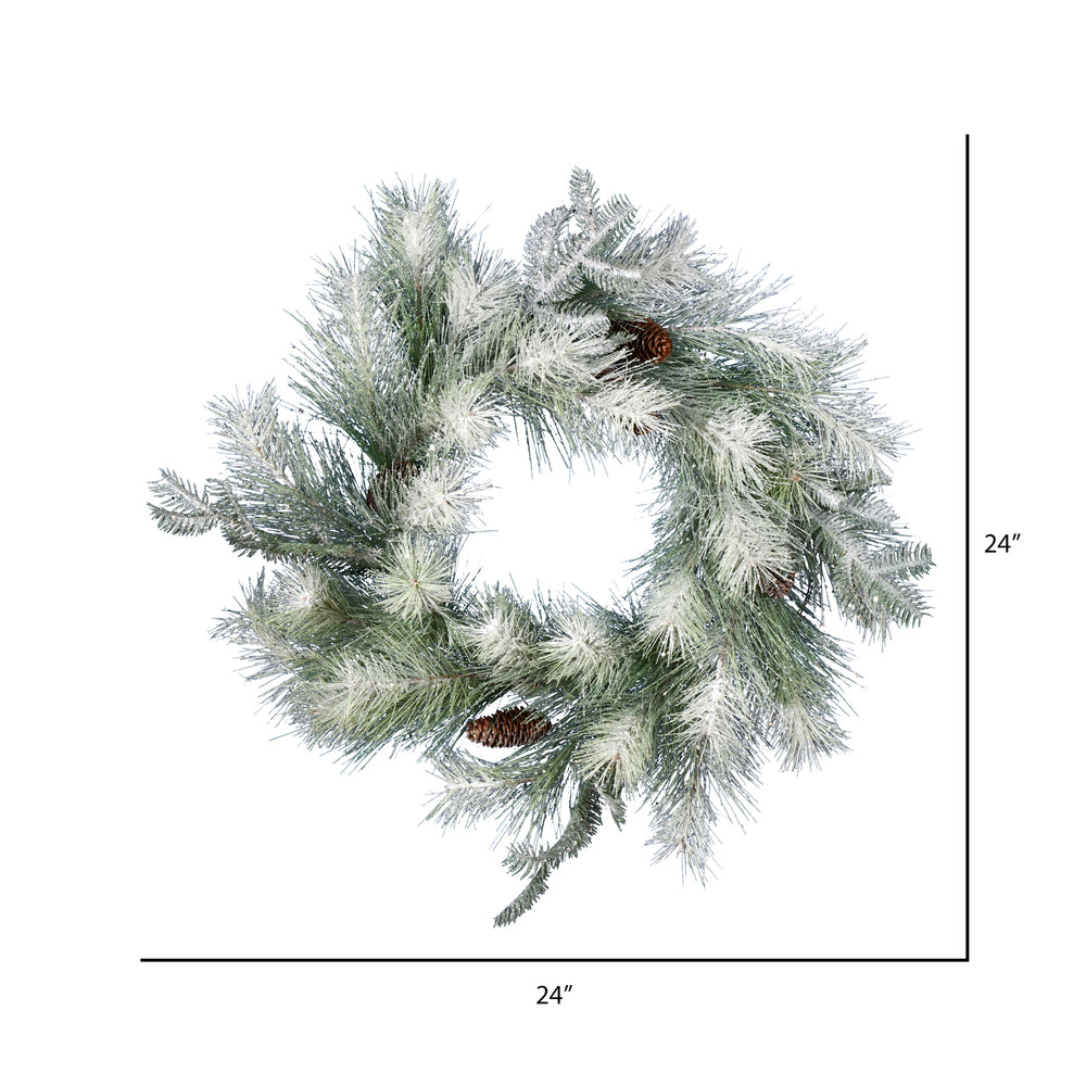 Vickerman 24" Frosted Ansell Pine Artificial Christmas Wreath Unlit