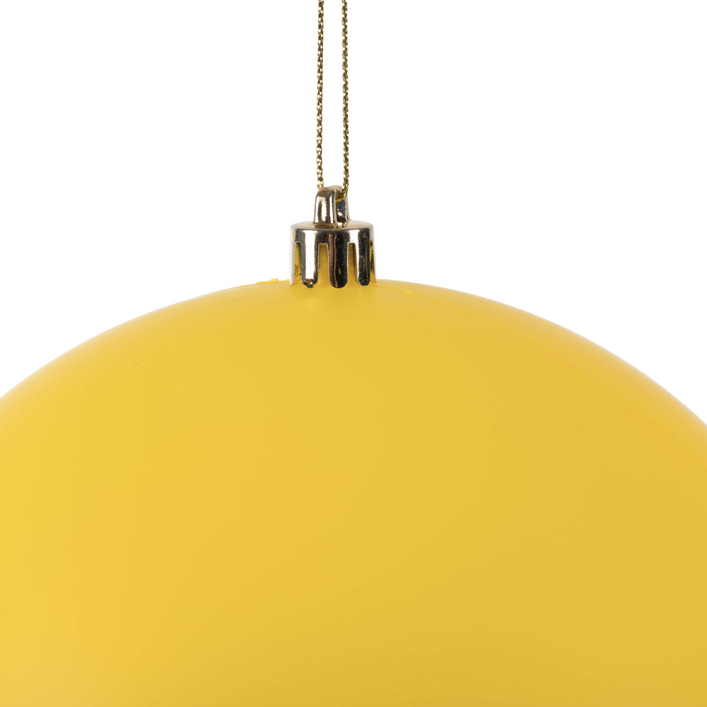 Vickerman 6" Yellow 4-Finish Ball Ornament Assortment 4 per Box