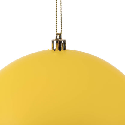 Vickerman 6" Yellow 4-Finish Ball Ornament Assortment 4 per Box