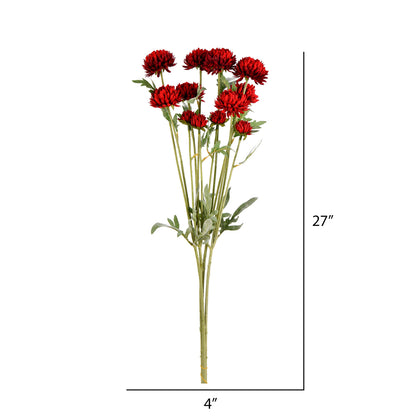 Vickerman 27" Artificial Red Daisy Spray. There are 4 Sprays per pack.