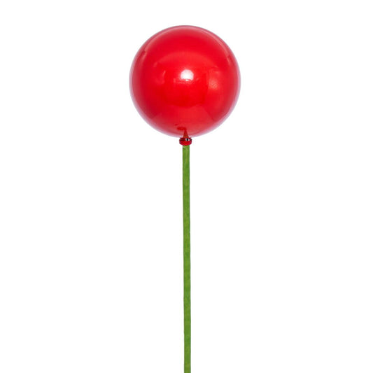 Vickerman 3" x 18" Red Pearl Ball Ornament Stick 12 per bag.